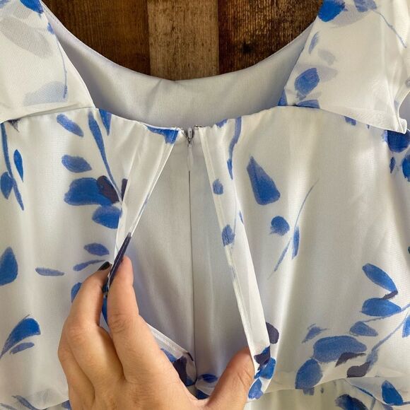 NINE WEST Floral Ruffle Faux Wrap Maxi Dress - Picture 6 of 12